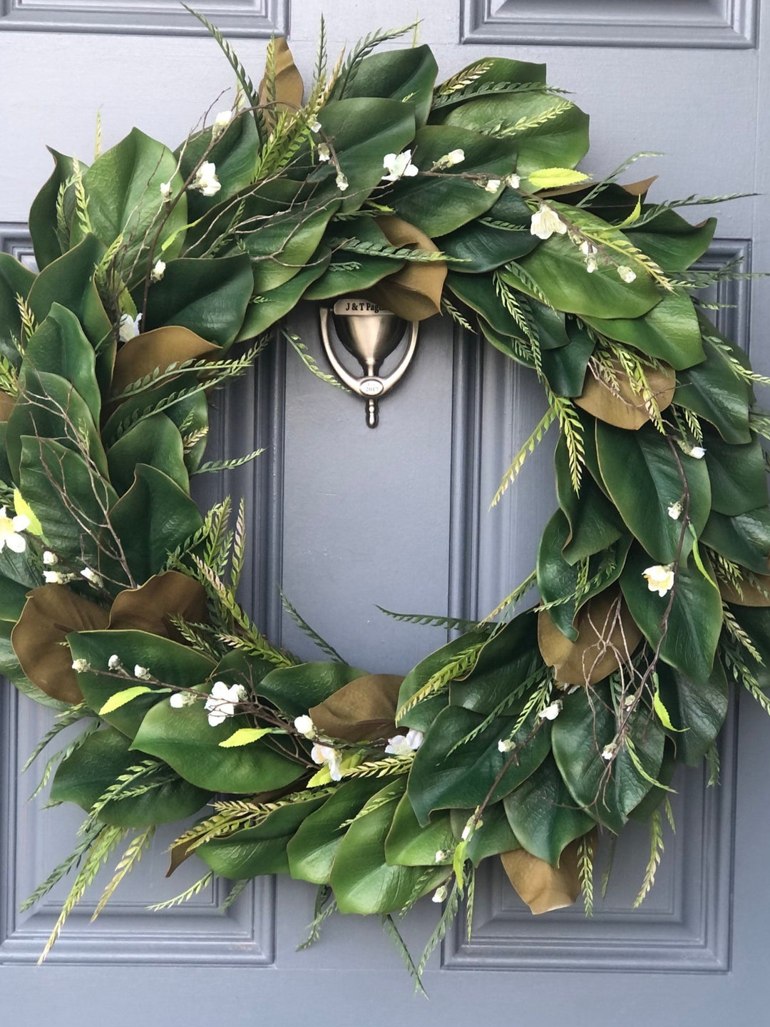 Front Door Magnolia Wreath