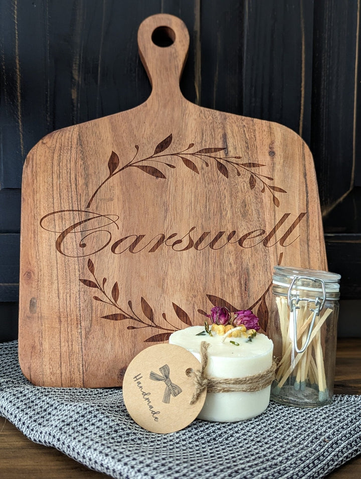 Personalized magnolia wreath gift box with southern charm! Housewarming Gift