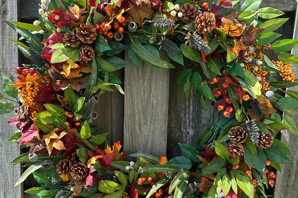 Vibrant Autumn Wreath - cover photo for how to take care of your wreath blog