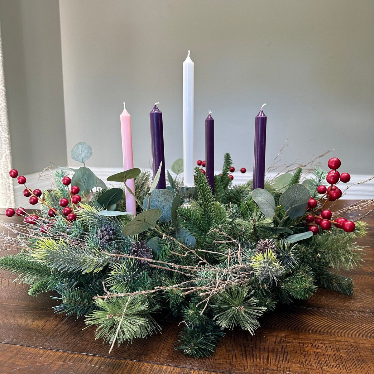 Advent wreath on a table