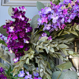 Eucalyptus and lilac front door wreath