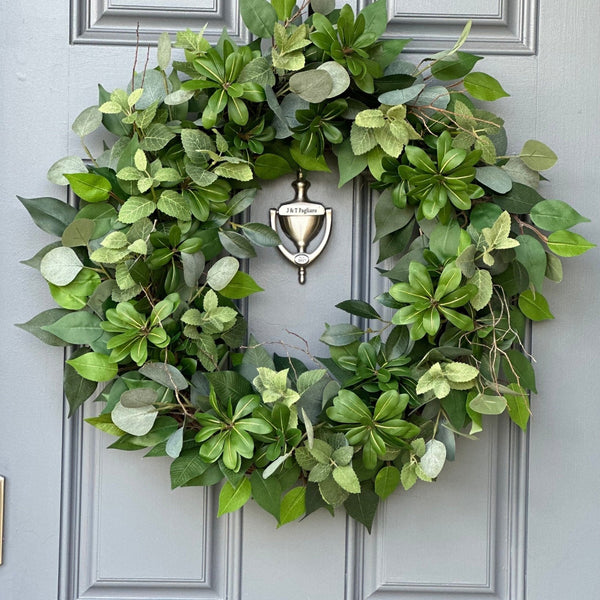 Eucalyptus greenery wreath - 24 inch wreath is shown