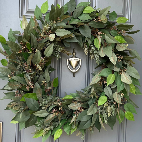 Welcome Home: Eucalyptus Front Door Wreath – Wreaths of Bloom