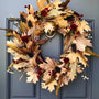 Fall boho beige maple leaf front door wreath