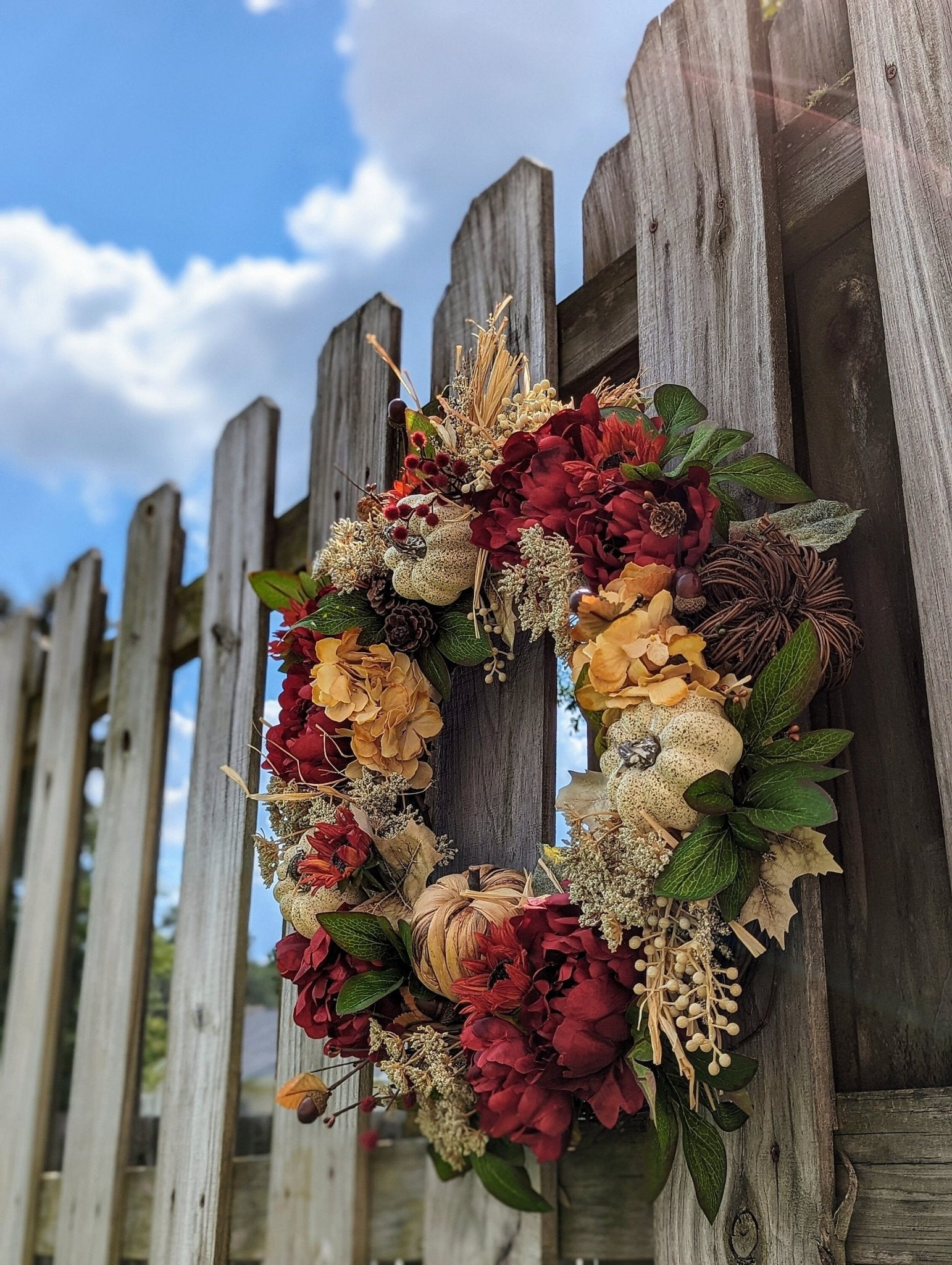 Fall hotsell Wreath/Sunflower/Pumpkin/Eucalyptus/Fall Decor/Wreath