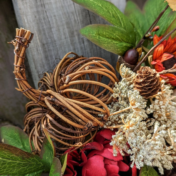 Fall Florals Wreath | Front Door Wreath | Pumpkin Wreath | Farmhouse Wreath | Cottage Wreath