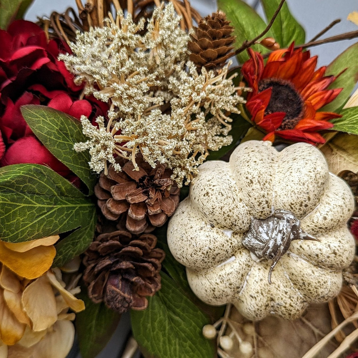 Fall Florals Wreath | Front Door Wreath | Pumpkin Wreath | Farmhouse Wreath | Cottage Wreath