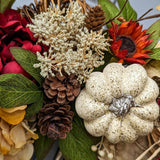 Fall Florals Wreath | Front Door Wreath | Pumpkin Wreath | Farmhouse Wreath | Cottage Wreath