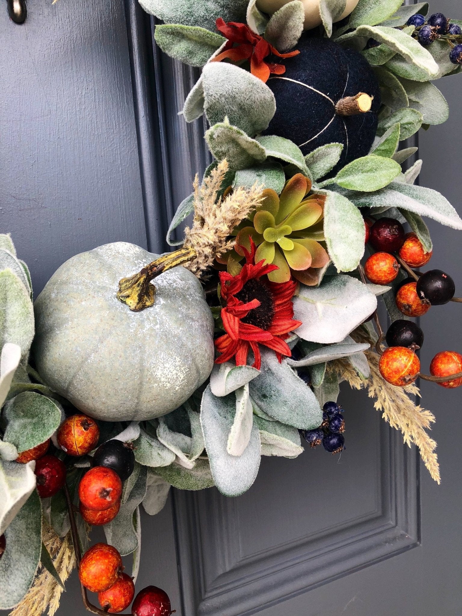 Blue Fall Pumpkin Wreath outlet