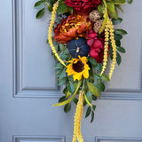 Fall wreath swag front door