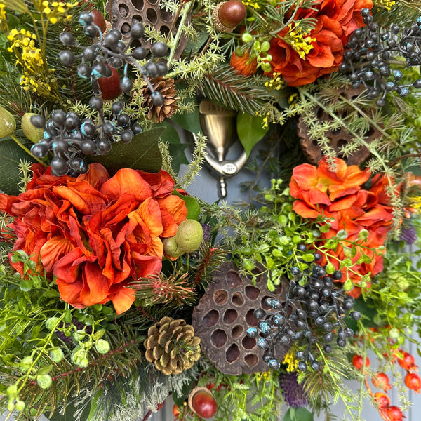 Wreath for front door, everyday wreath, housewarming gift, Thanksgiving wreath, year round , Fall wreath, farmhouse decor,hydrangea wreath