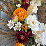 Wreath for your front door, handmade rustic wreath with a boho flare.Covered in hydrangeas, peonies, roses, daisies to welcome your guest!