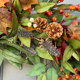 Fall front door eucalyptus wreath, Autumn wreath, Thanksgiving hostess gift, Harvest wreath, Fall foliage porch decor, Housewarming gift.