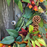 Fall front door eucalyptus wreath, Autumn wreath, Thanksgiving hostess gift, Harvest wreath, Fall foliage porch decor, Housewarming gift.