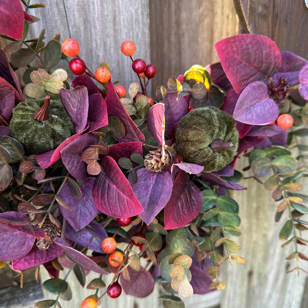 Football front door wreath, fall wreath for football season, 24" autumn farmhouse wall decor, sports wreath, rustic football wreath for door