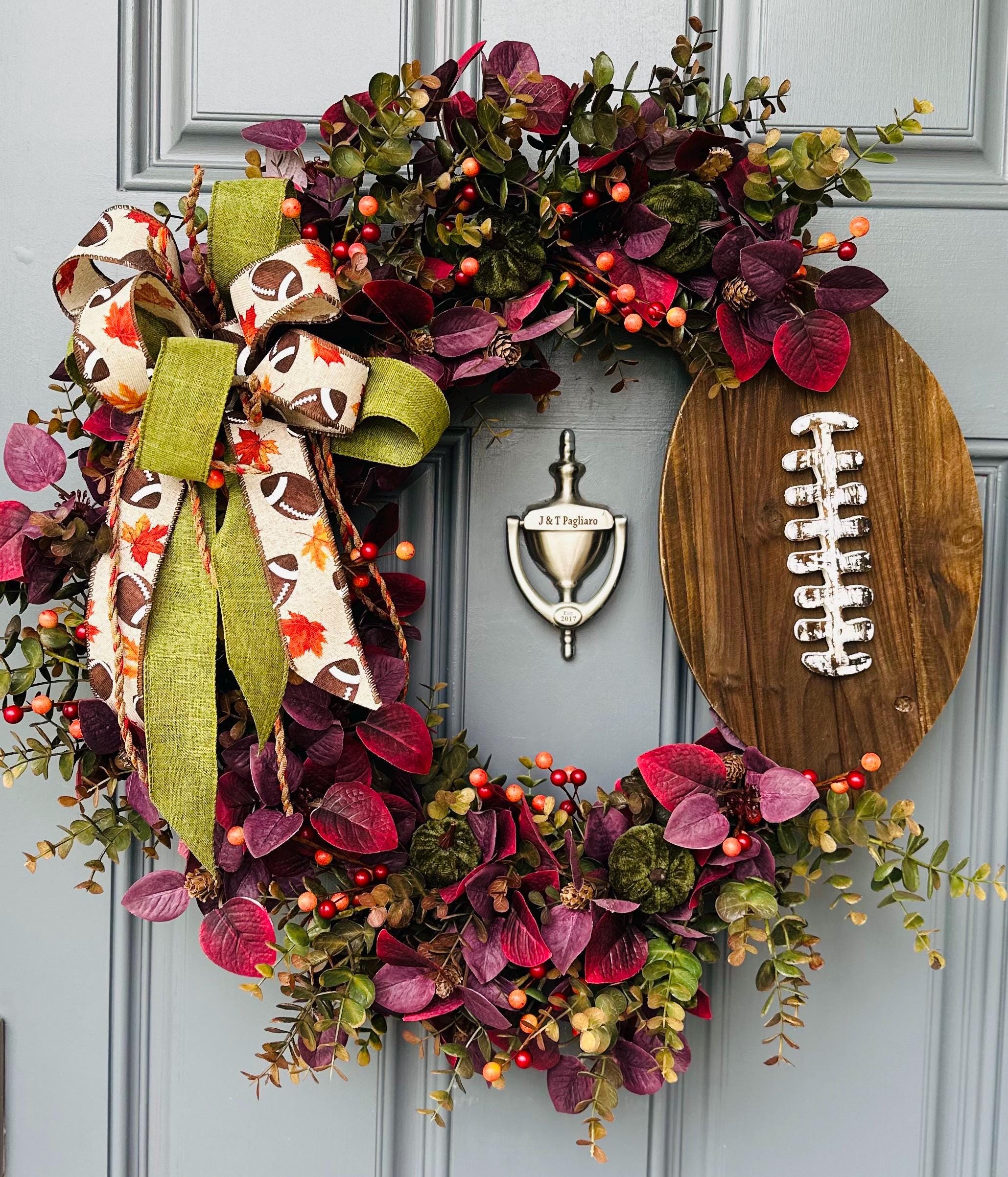 Football door shops hanger,Fall door hanger,Pumpkin,Fall decor,Fall wreath,football wreath