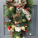 Christmas front door swag, winter swag, Rustic swag, holiday door decor, Christmas pine decor, porch swag, Christmas wreath, XL Swag 38x18x9