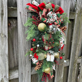 Christmas front door swag, winter swag, Rustic swag, holiday door decor, Christmas pine decor, porch swag, Christmas wreath, XL Swag 38x18x9