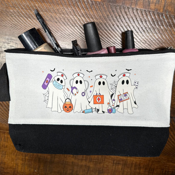 Halloween Nurse Personalized cosmetic/pencil bag, coordinates with tote bag and tumbler!