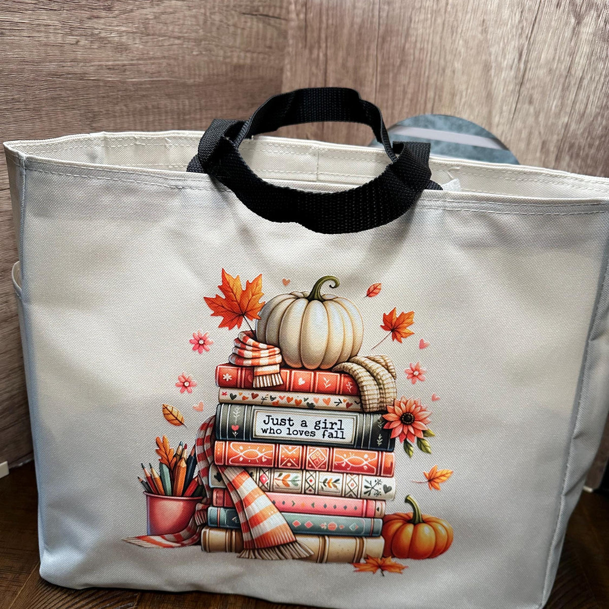 Personalized cosmetic bag for the fall and book lover. Pencil case. Matching accessories. Perfect custom gift!