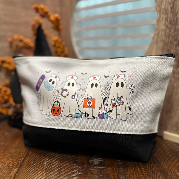 Halloween Nurse Personalized cosmetic/pencil bag, coordinates with tote bag and tumbler!