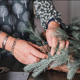 Christmas table arrangement in a birch container. Christmas gift arrangement , Hostess holiday gift, Table decoration for holiday, 20” long