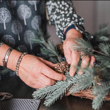 Christmas gravesite arrangement, Sympathy, Memorial, Funeral flowers, Christmas vase 360 degrees, Icy arrangement with cardinal bow.