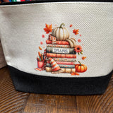 Personalized cosmetic bag for the fall and book lover. Pencil case. Matching accessories. Perfect custom gift!