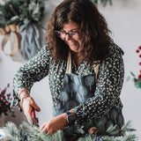 Winter table centerpiece in a birch container. Christmas gift arrangement, Hostess holiday gift, Table decoration for holiday. 20” long