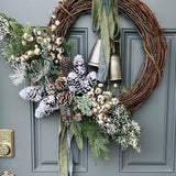 Winter front door wreath, holiday wreath, Glamorous modern wreath, home decor gift, sparkling snowy door decor