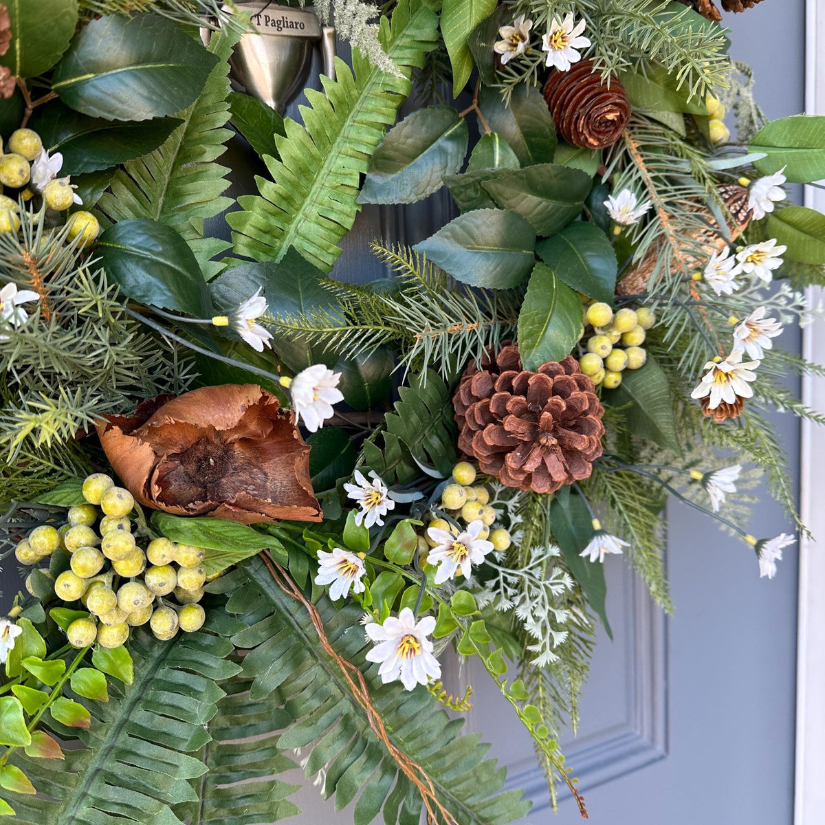 Year round greenery wreath, artificial, housewarming gift,