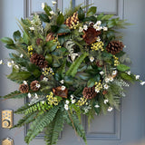 Year round greenery wreath, artificial, housewarming gift,