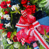 Red, White and Blue Front Door Wreath, Faux Wreath, Home Decor Wreath For Women