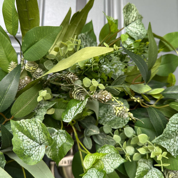 Eucalyptus year round greenery front door wreath comes with a 4th of July bow which can easily be changed for every season and holiday