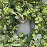 Eucalyptus year round greenery front door wreath comes with a 4th of July bow which can easily be changed for every season and holiday