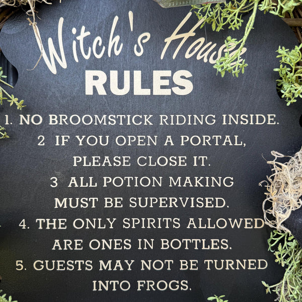 Halloween Wreath | Witch Decor | Magic | October 31 Decorations | Primitive Witch Wreath | Witch's Hat | Spooky | Leather Spell Book | BOO!