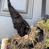 Halloween Wreath | Witch Decor | Magic | October 31 Decorations | Primitive Witch Wreath | Witch's Hat | Spooky | Leather Spell Book | BOO!
