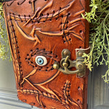 Halloween Wreath | Witch Decor | Magic | October 31 Decorations | Primitive Witch Wreath | Witch's Hat | Spooky | Leather Spell Book | BOO!