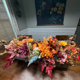 Table wood centerpiece, Thanksgiving table decor, harvest decoration, Autumn arrangement, farmhouse decor, housewarming/hostess gift 20x4x4
