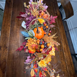 Table wood centerpiece, Thanksgiving table decor, harvest decoration, Autumn arrangement, farmhouse decor, housewarming/hostess gift 20x4x4