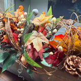 Table fall centerpiece, Thanksgiving table decor, Fall floral decor, Autumn arrangement, farmhouse decor, housewarming/hostess gift, 20x4x4