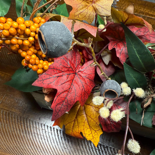 Table fall centerpiece, Thanksgiving table decor, Fall floral decor, Autumn arrangement, farmhouse decor, housewarming/hostess gift, 20x4x4