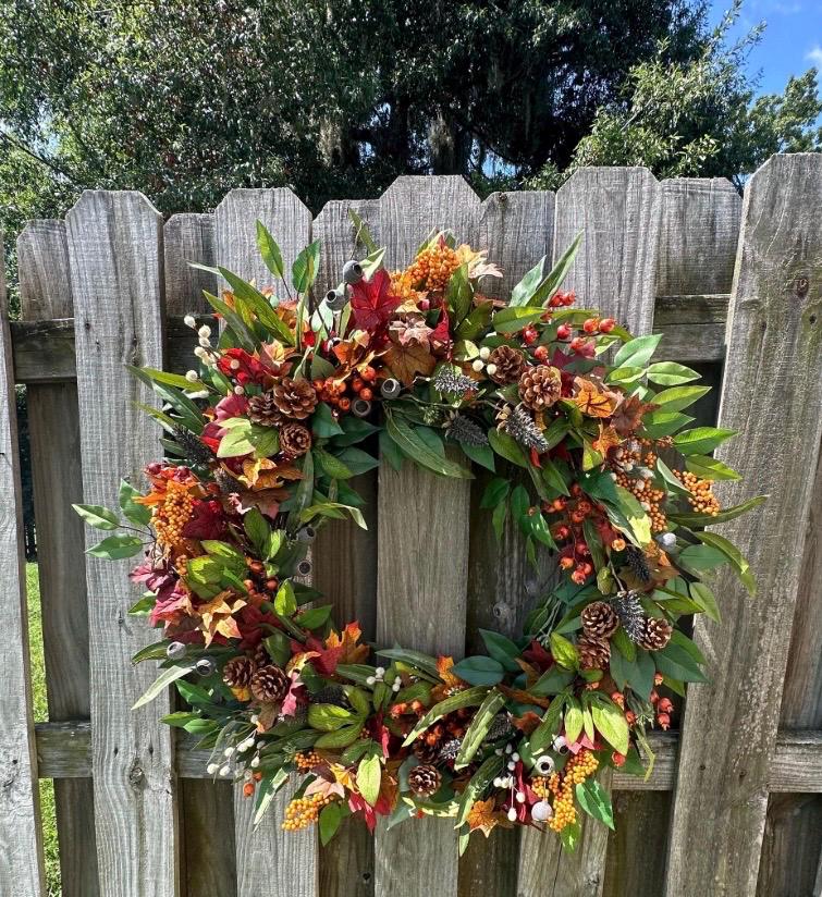 Also available this coordinating wreath comes in 20”, 24” and 30” sizes!