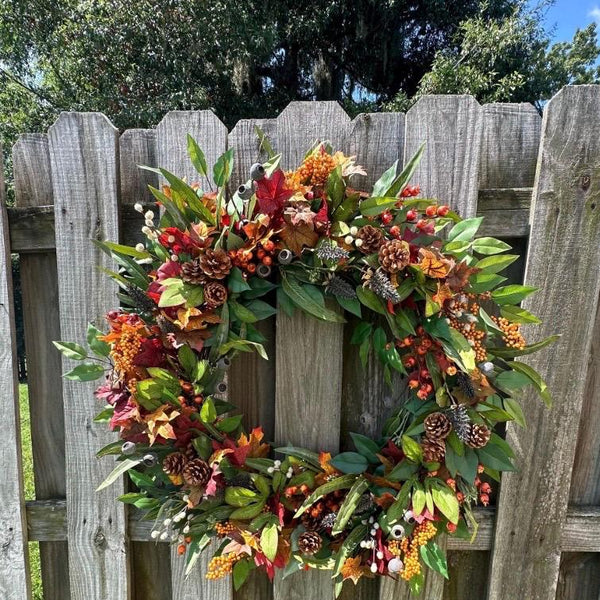 Also available this coordinating wreath comes in 20”, 24” and 30” sizes!