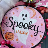 Pink Ghost Halloween Wreath | Halloween Decorations | October Pink Awareness Month Wreath | Cancer Awareness Month | Glam Ghost | 22”