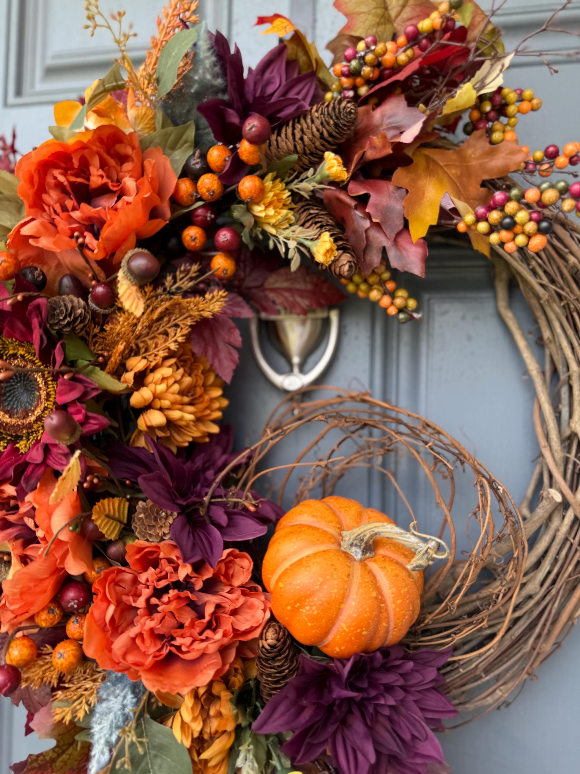 Fall front door wreath – Wreaths of Bloom