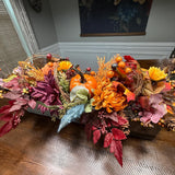 Table wood centerpiece, Thanksgiving table decor, harvest decoration, Autumn arrangement, farmhouse decor, housewarming/hostess gift 20x4x4