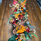 Table fall centerpiece, Thanksgiving table decor, Fall floral decor, Autumn arrangement, farmhouse decor, housewarming/hostess gift, 20x4x4