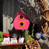 Wreath for garden and bird lover, mini wreath on a metal stand perfect for a desk, kitchen sink or just on a end table. 6” wreath stand