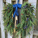 Front door winter wreath, Norfolk pine wreath, All season wreath, Housewarming gift, Farmhouse style wreath